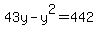 43y+-+y%5E2+=+442