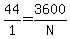 44%2F1=3600%2FN
