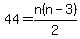 44+=+n%28n-3%29%2F2