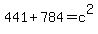 441+%2B+784+=+c+%5E2