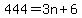 444+=+3n+%2B+6