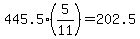 445.5%285%2F11%29=202.5