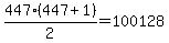 447%28447%2B1%29%2F2=100128