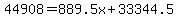 44908=889.5x%2B33344.5