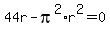 44r-pi%5E2%2Ar%5E2=0