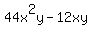 44x%5E2y-12xy