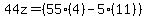 44z=%2855%284%29-5%2811%29%29