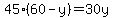 45%2860-y%29=30y