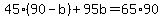 45%2890-b%29%2B95b=65%2A90