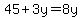45%2B3y=8y