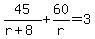 45%2F%28r%2B8%29%2B60%2Fr=3