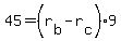 45=%28r%5Bb%5D-r%5Bc%5D%299