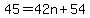 45=42n%2B54