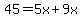 45=5x%2B9x
