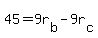 45=9r%5Bb%5D-9r%5Bc%5D