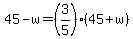45-w=%283%2F5%29%2845%2Bw%29