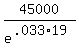 45000%2Fe+%5E%28.033%2A19%29