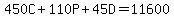 450C%2B110P%2B45D=11600