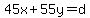 45x%2B55y=d
