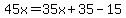 45x=35x%2B35-15