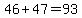 46%2B47=93