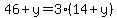 46%2By=3%2814%2By%29