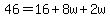 46=16%2B8w%2B2w