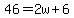 46=2w%2B6