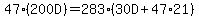 47%28200D%29=283%2830D%2B47%2A21%29