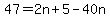 47=2n%2B5-40n