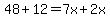 48%2B12=7x%2B2x