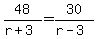 48%2F%28r%2B3%29=+30%2F%28+r-3%29