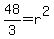48%2F3=r%5E2