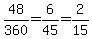 48%2F360=6%2F45=2%2F15