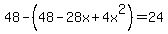 48-%2848-28x%2B4x%5E2%29=24