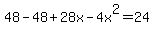 48-48%2B28x-4x%5E2=24