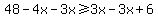48-4x-3x%3E=3x-3x%2B6