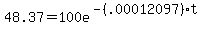 48.37+=+100e%5E%28-%28.00012097%29t%29