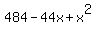 484+-+44x+%2B+x%5E2