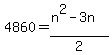 4860=%28n%5E2-3n%29%2F2