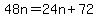 48n=24n%2B72