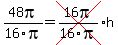 48pi%2F16pi=cross%2816pi%2F16pi%29%2Ah
