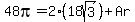 48pi=2%2818sqrt%283%29%29%2BAr