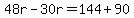 48r-30r=+144%2B90