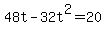 48t-32t%5E2=20
