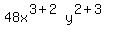 48x%5E%283%2B2%29y%5E%282%2B3%29