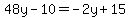 48y-10=-2y%2B15