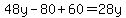48y-80%2B60=28y