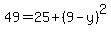 49=25%2B%289-y%29%5E2