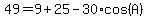 49=9%2B25-30%2Acos%28A%29